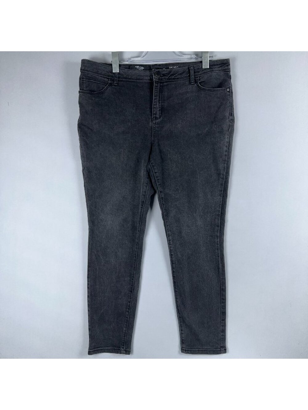Simply Vera Vera Wang Jeans Size 16 Gray Mid Rise Skinny Dark Wash